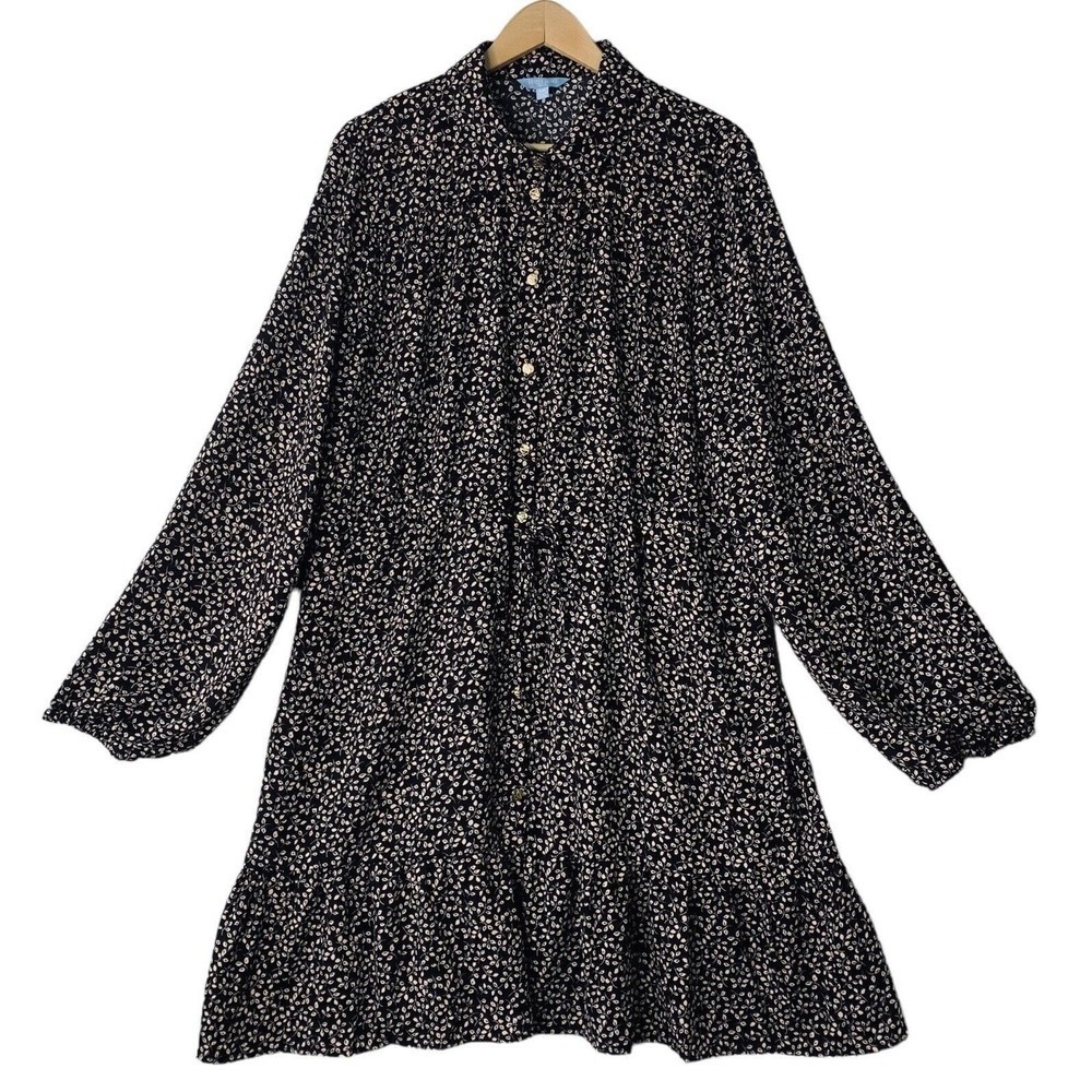 DRAPER JAMES RSVP Button Front Drawstring Dress Womens Size XXL